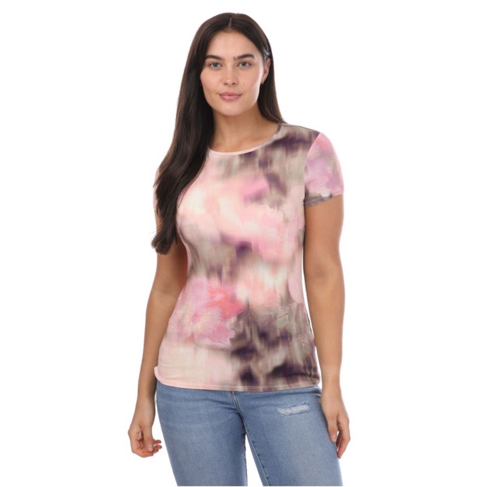 πΈβ¨ Ted Baker London Pink watercolor Print Fitted Tee β Size 2 β¨πΈ Designer brand - Picture 2 of 7